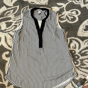 H&M sleeveless v neck top. Excellent condition size small. Black white stripe